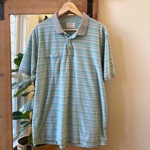 Linksoul Green Striped Polo Shirt L